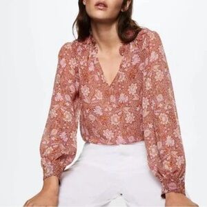 ⭐️ Mango ($110) Boho Floral Blouse - PTP 22